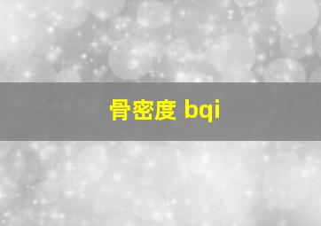 骨密度 bqi